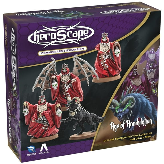 Renegade Games: Heroscape: Revnan Acolytes & Grave Grim - Army Expansion, 4 Assembled Unpainted Figures & 2 Army Cards, Miniatures Game Accessory