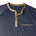 thumbnail image 7 of UVEASISHA Henley Shirts for Men Cotton Blend Short Sleeve T-Shirt Business Casual Button Collarless Golf Shirt Comfy Regular Fit Pullover Tees Dark Blue S, 7 of 7
