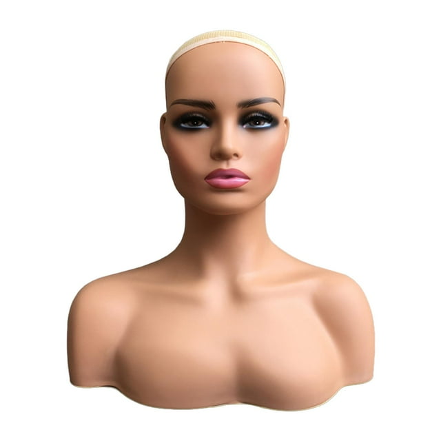 Cabeza de maniquí calva Soporte de cabeza de cosmetología Modelo de exhibición Cabeza de maniquí calva para Estilo B