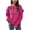 Hot Pink, variant on IROINNID Womens Sweater Round Neckline Pullover Sweater Solid Color Comfy Mid-Length Long Sleeve Pure Drop Knitted Sweater