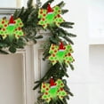 thumbnail image 3 of Christmas Bow Decoration with Santa Hat Green Holiday Ribbon Ornament | Festive Christmas Gift Wrap Accent | Durable Hanging Decor for Tree Wreath Gift Presentation, 3 of 7
