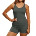 thumbnail image 3 of Sentmoon Maillot de Bain 2 Pcs Shorts de Bain pour Femmes et Hauts de Bain pour Femmes Maillot de Bain Taille Haute Extensible Coupe Régulière Maillots de Bain pour Femmes Indispensables de Plage P-2TG, 3 of 9