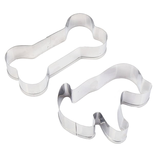 6pcs Biscuit de acero inoxidable Moldes para hornear Hueso Perro en forma de horneado DIY Moldes