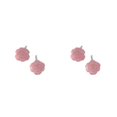 thumbnail image 3 of Minnieouse Pendientes con forma de flor de 2 piezas, pendientes de rosa de estilo coreano, joyería para niñas, pendientes dulces, plateada para Rosa 2Conjunto, 3 of 6
