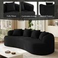 thumbnail image 3 of Wiilayok 114.2"Modern Chenille Sofa,Curved Sofa with Deep Seat,Cloud Compression Sofa Couch for Living Room,No Assembly,Black, 3 of 10