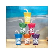 Hibiscus Print Mini Sipper Cups - Party Supplies - 12 Pieces