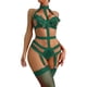 thumbnail image 1 of Gibobby Conjunto de lencería Sexy Conjunto de lencería para mujer, con tirantes ajustables y recorte de cintura alta, con tirantes ajustables(Verde, CH), 1 of 5