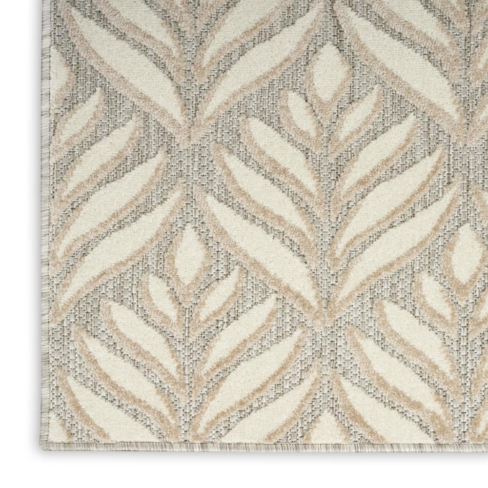 Nourison Aloha Tropical Palm Flatweave High-Low Indoor Outdoor Area Rug Ivory Grey 2'8" x 4'