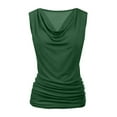 thumbnail image 5 of Oplxuo Cowl Neck Tank Tops for Women Dressy Summer Casual Ruched Sleeveless Business Casual Going Out Tee Shirts Blouse, 5 of 7