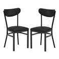 thumbnail image 2 of Flash Furniture Set of 2 Commercial Dining Chairs with 500 LB. Capacity Black Steel Frame, Black Vinyl Boomerang Back, and Black Vinyl Seat, 2 of 11