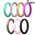 thumbnail image 1 of Bangcool 7PCS Silicone Ring Fashion Shimmering Powder Wedding Ring Couple Ring, 1 of 10
