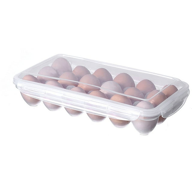 Organizador de Almacenamiento de Huevos, Contenedor de Huevos Compacto de Transparencia para refrigerador