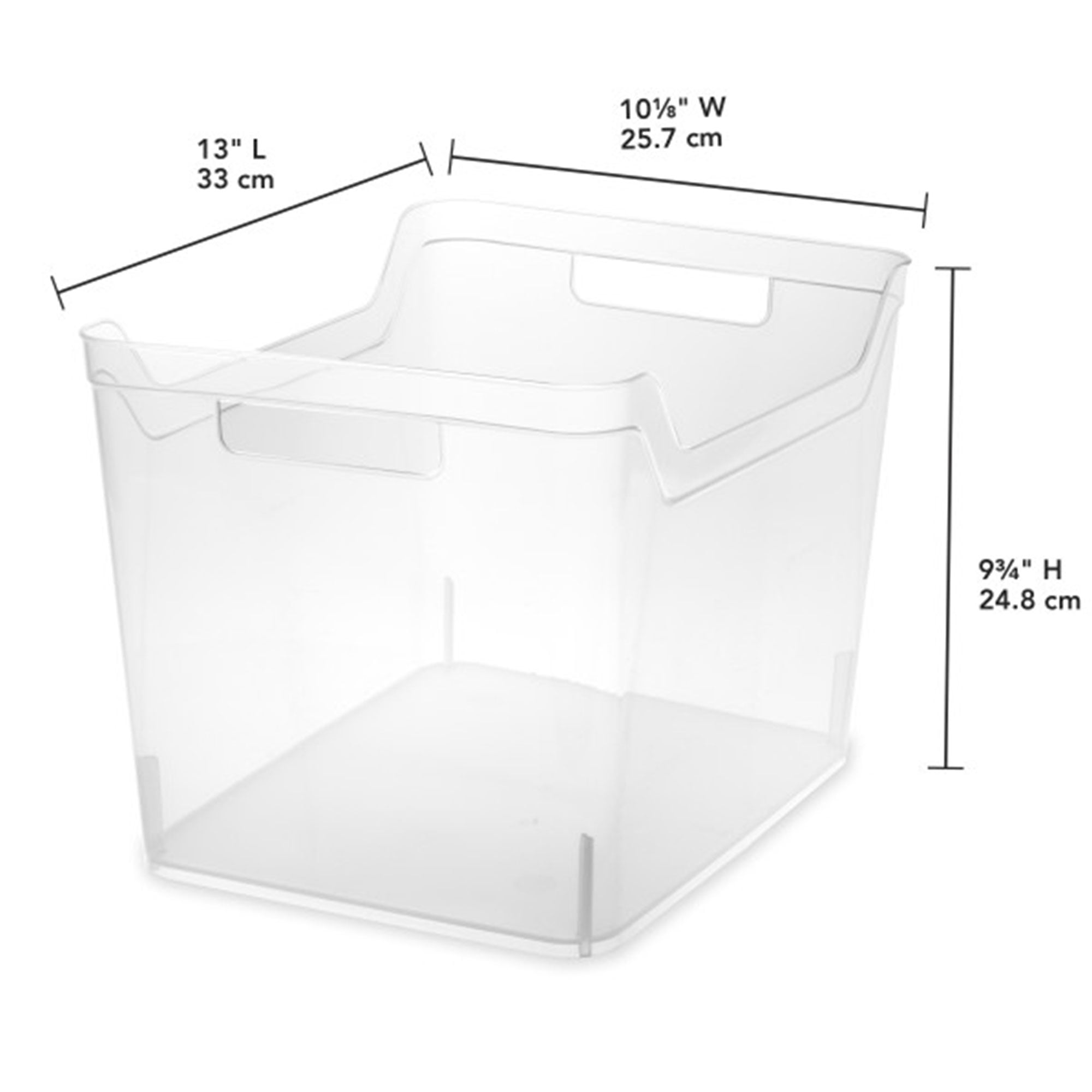 Sterilite Wide Shelf Bin, Clear Plastic Open Storage Containers, Multi-purpose Organizers, 6 Count