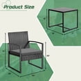 thumbnail image 7 of Homall 3-Piece Casual Bistro Set with Wicker Chairs and Coffee Table for Patio Furniture, Grey, 7 of 7