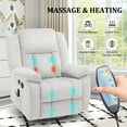 thumbnail image 4 of Korser Massage Swivel Rocker Recliner Chair with USB Ports Chenille for Living Room,Beige, 4 of 7