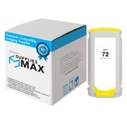 SuppliesMAX Remanufactured Replacement for HP DesignJet T610/T770/T790/T1100/T1120/T1200/T1300/T2300 Yellow High Yield Wide Fomat Inkjet (130 ML) (NO. 72) (C9373A)