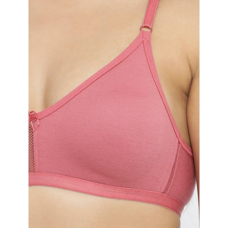 Clovia Smoothie Non-Padded Non-Wired Full Coverage Bra in Dusty Pink-  Cotton Rich 