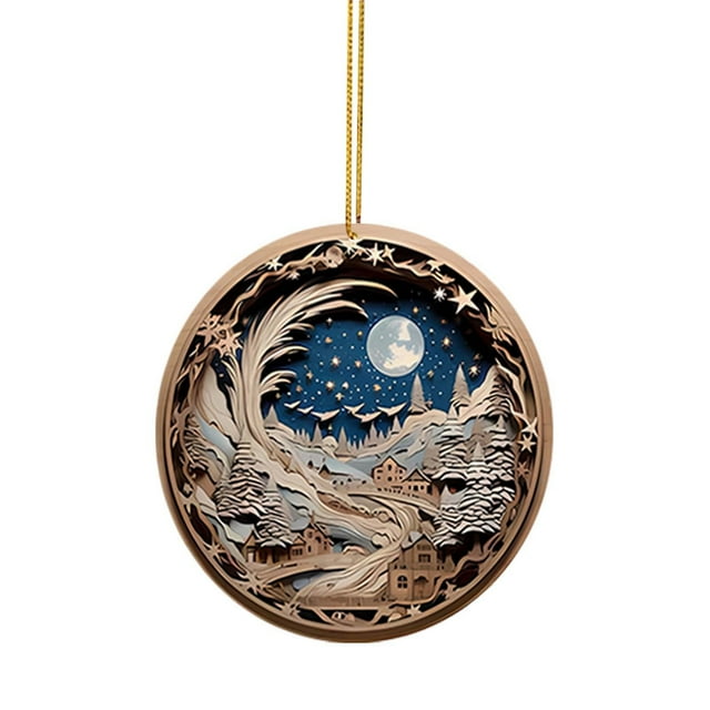 HBFAGFB Christmas Decorations Craft Pendant Fashion Pattern Car Home Decor Hanging Ornament A One Size