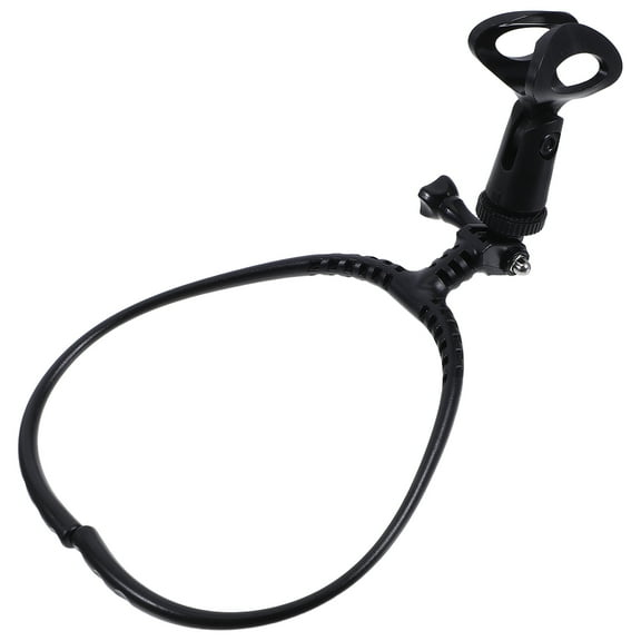 OUNONA Portable Hanging Microphone Stand Black Lightweight for Singing, Hosting, and Live