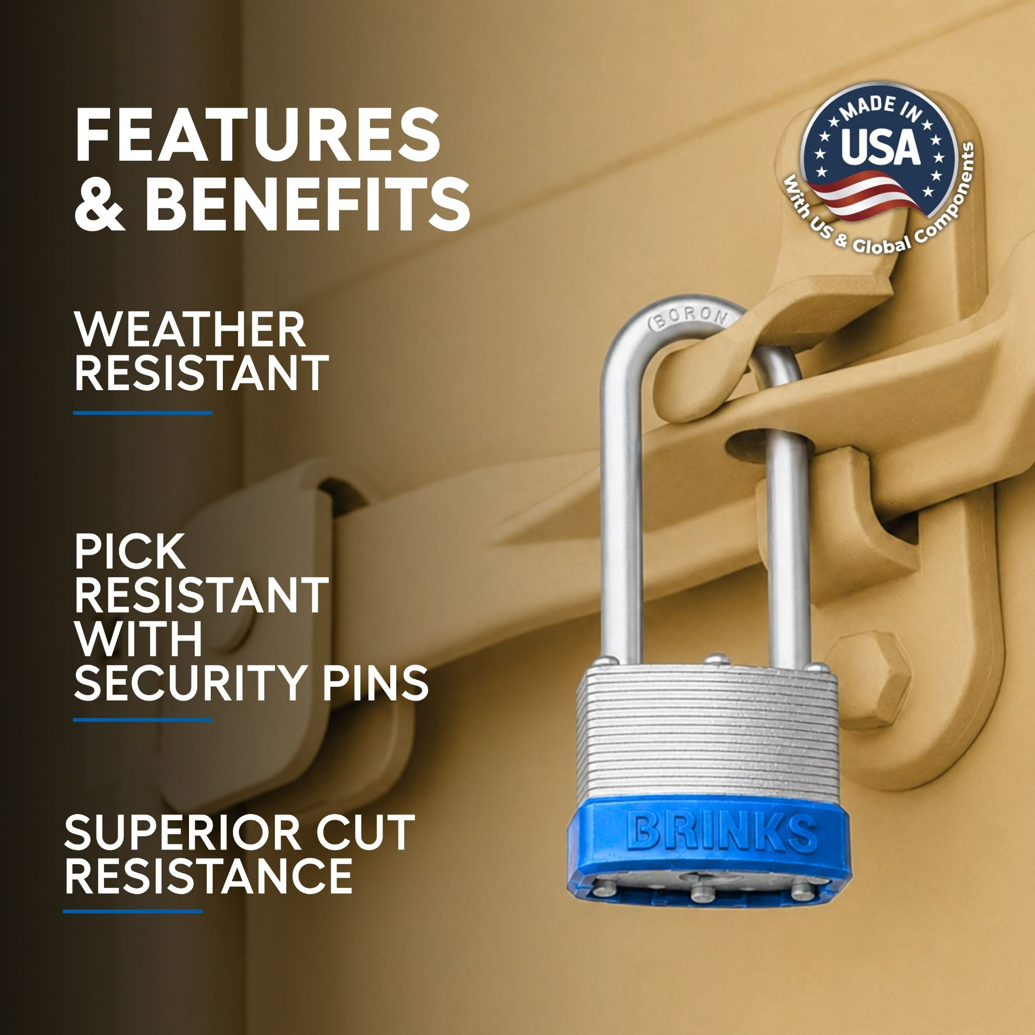 Brinks 44mm Laminated Steel Keyed Padlock photo 6