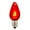 Red, variant on Vickerman C7 Transparent Plastic LED Red Dimmable Bulb, 25 per bag