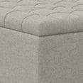 thumbnail image 4 of Harrison 30 inch Wide Transitional Small Square Coffee Table Storage Ottoman in Cloud Grey Linen Look Fabric, 4 of 11