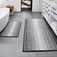 thumbnail image 1 of Juego de alfombras y tapetes de baño BSICPRO Chenille, color negro, 2 piezas, 1 of 5