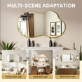 thumbnail image 7 of Antok 36"x20" Irregular Wall Mirror, Asymmetrical Metal Frame Bathroom Vanity Mirror, Gold, 7 of 7