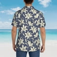 thumbnail image 4 of Pofeuu Lilies Flowers Print Hawaiian Shirt for Men Sleeves Casual Button Down Summer Beach Dress Shirts T-Shirts,Large, 4 of 7