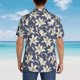 thumbnail image 4 of Balery Lilies Flowers Camisas hawaianas de manga corta para hombre, camisas playeras de corte holgado, camisas de vacaciones con botones,X-Large, 4 of 7