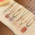 thumbnail image 3 of Ethnic Style Natural Stone Peace Buckle Necklace Adjustable Agate, 3 of 4