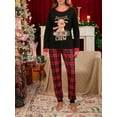 thumbnail image 5 of Aojekbee Family Christmas Pajamas Set Elk Print Long Sleeve Matching PJs Set Soft Sleepwear  for Women Men Kids Toddler Baby and Pet, 5 of 10