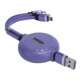 thumbnail image 4 of Cable de carga tipo extensión 3 en 1 de 1,1 M Cable de carga USB de línea de datos multifunción (púrpura), 4 of 5
