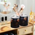 thumbnail image 3 of Yayeee 2 Pack Qtip Holder Bathroom Cotton Swab Canister with Lid Clear Dispenser Set, Black Watercolor Space, 3 of 6