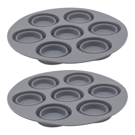 Pack of 2 Silicone Muffin Trays 7 Hole Nonstick Dessert Molds for Air Fryers Use