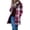 Hot Pink, variant on Crgrtght Women Vintage Plaid Wool Coat Button Collared Long Sleeve Casual Loose Mid-Length Fall Winter Jacket with Pockets, Black XXL