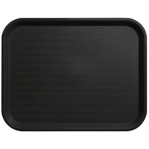 Carlisle CT141803 Café Plateau de Restauration Rapide en Plastique Standard Noir de 14 x 18 Po - 12/boîte