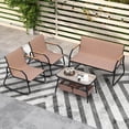 thumbnail image 1 of Costway 4 PCS Patio Furniture Set with 2 Rocking Bistro Chairs 2-Tier Coffee Table, 1 of 10