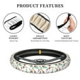 thumbnail image 5 of Lsque Pretty Floral With Leaves Ultra Soft Car Steering Wheel Cover for Women, Standard 15 inch Size for Truck Van SUV Auto, 5 of 8