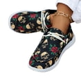 thumbnail image 6 of Holiday Low Top Walking Shoes For Women Halloween Ghost Pumpkin Print Elastic Lace Up Flat Canvas Casual Footwear Yellow 41, 6 of 6