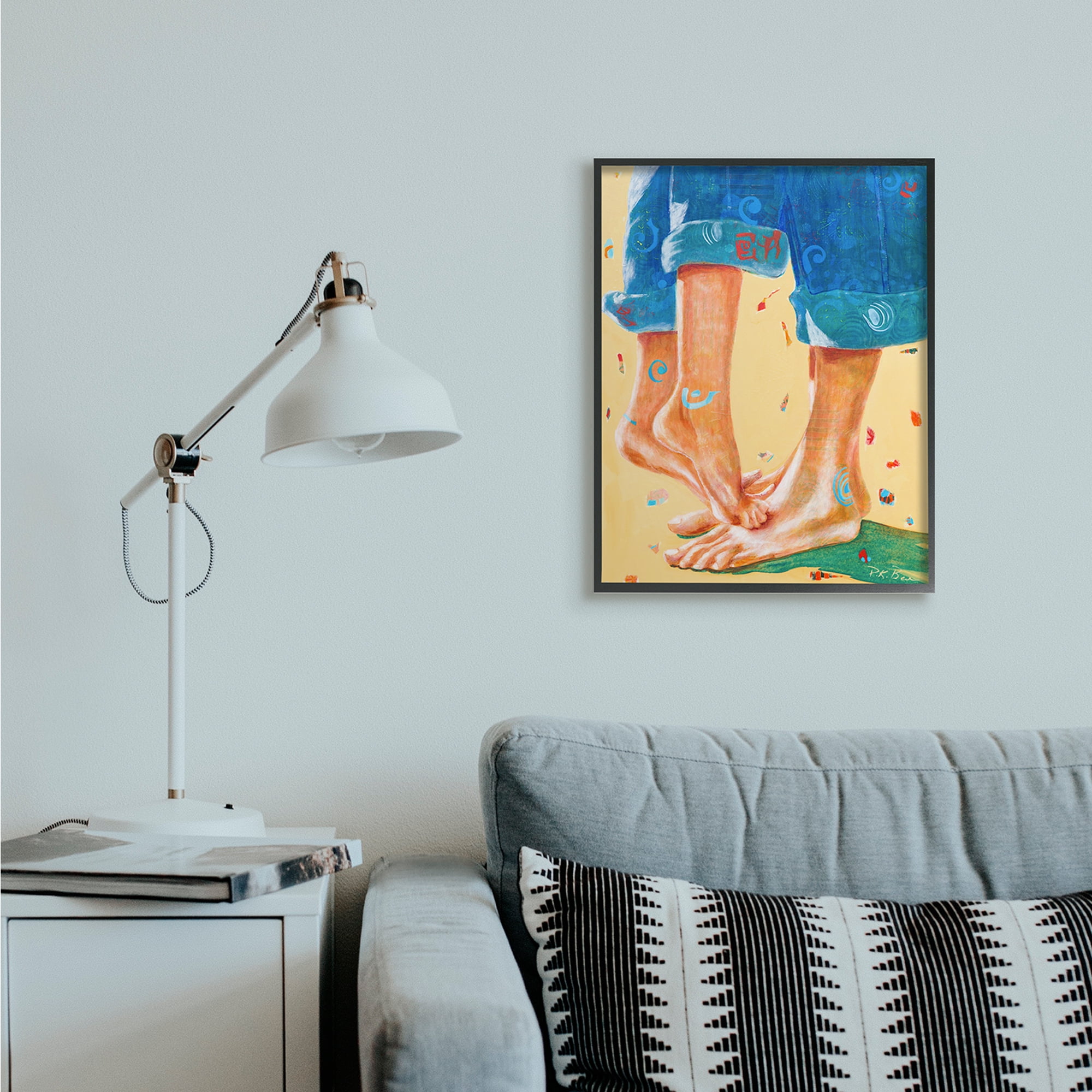 Stupell Industries Standing On Tiptoes Dancing in Cuffed Jeans Black Framed, 24 x 30, Design by Pamela K. Beer