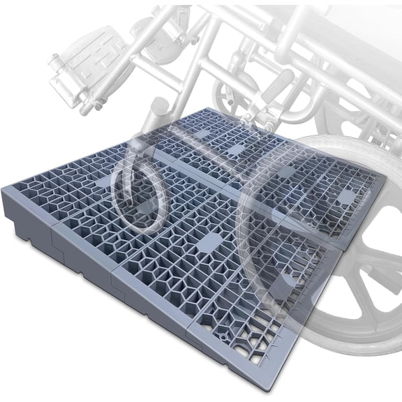 Modular Threshold Ramps for Doorways, 4" Rise Wheelchairs Ramps for Home, Solid Upgrade Material 3000 Lbs Load Capacity Door Ramps for Wheelchairs and Cars (2 PCS)