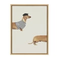 thumbnail image 2 of Kate and Laurel Sylvie Long Dog Framed Canvas Wall Art by July Art Prints, 18x24 Natural, Modern Weiner Dog Wall Decor, 2 of 6