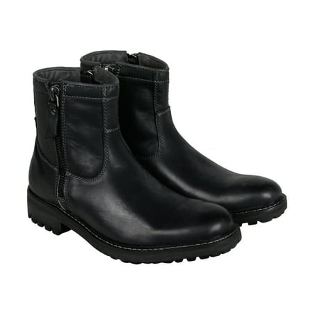 GBX Geffin Mens Black Leather Motorcycle Zip Up Boots Shoes - Walmart.com