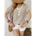 thumbnail image 4 of Blusas de Mujer de Corta con Botones Color Albaricoque M, 4 of 8