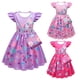 thumbnail image 3 of Encanto Mirabel Vestido Niña Estampado Isabella Mangas Voladoras Vestido Casual Y Bolso,Vestido morado y bolso,130 For 6-7Years, 3 of 3
