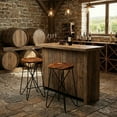 thumbnail image 6 of Bare Decor Aloha Backless Live Edge Teak Counter Stool with Solid Black Metal Legs, 27" Tall, 6 of 14
