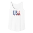 thumbnail image 4 of USA Distressed Graphic Tank Top for Women & Teens Patriotic Flag Sleeveless Shirt White Tank Top XX-Large, 4 of 5