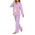 thumbnail image 3 of FOR U DESIGNS Purple Axolotl Button Pajamas for Women Set 2 Piece Size XL Button Sleepwear Long Sleeve Tops and Pants for Women Button Up Nightwear with Pockets, 3 of 7