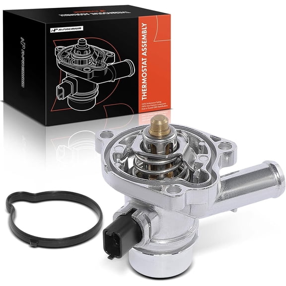 A-Premium Upgraded Aluminum Engine Coolant Thermostat Housing Assembly with Sensor & O-ring Compatible with Chevy Cruze 11-16, Sonic 12-20, Trax 13-21 & Buick Encore 13-21, 1.4L, Replace# 55565336